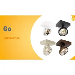 Design plafondspot zwart draai- en kantelbaar - Go