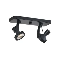 Design plafondspot zwart GU10 70mm 2-lichts draai- en kantelbaar - Vo