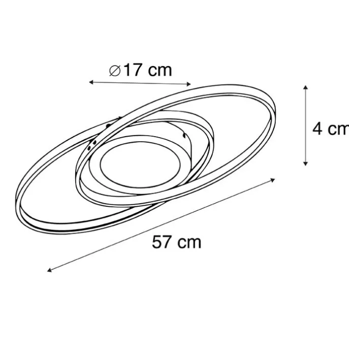 Design plafonnière antraciet incl. LED 3-staps dimbaar - Axy
