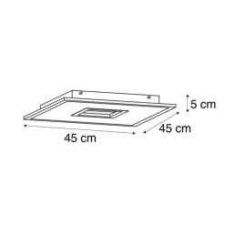 Design plafonnière wit RGB incl. LED 45 cm - Tile