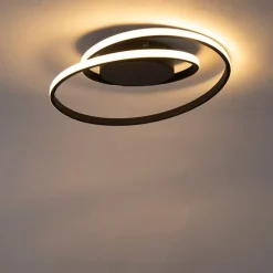 Design plafonnière zwart incl. LED 3-staps dimbaar - Krula