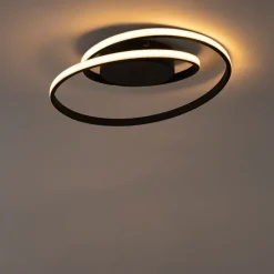 Design plafonnière zwart incl. LED 3-staps dimbaar - Krula