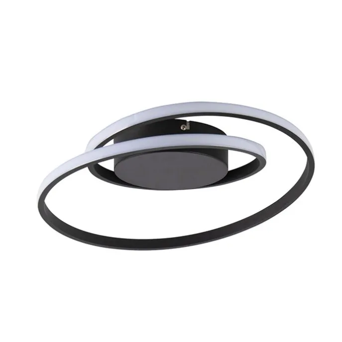 Design plafonnière zwart incl. LED 3-staps dimbaar - Krula