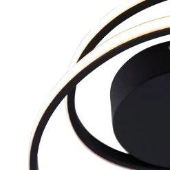 Design plafonnière zwart incl. LED 3-staps dimbaar - Krula