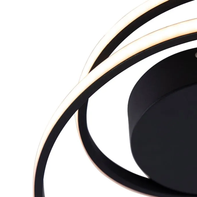 Design plafonnière zwart incl. LED 3-staps dimbaar - Krula