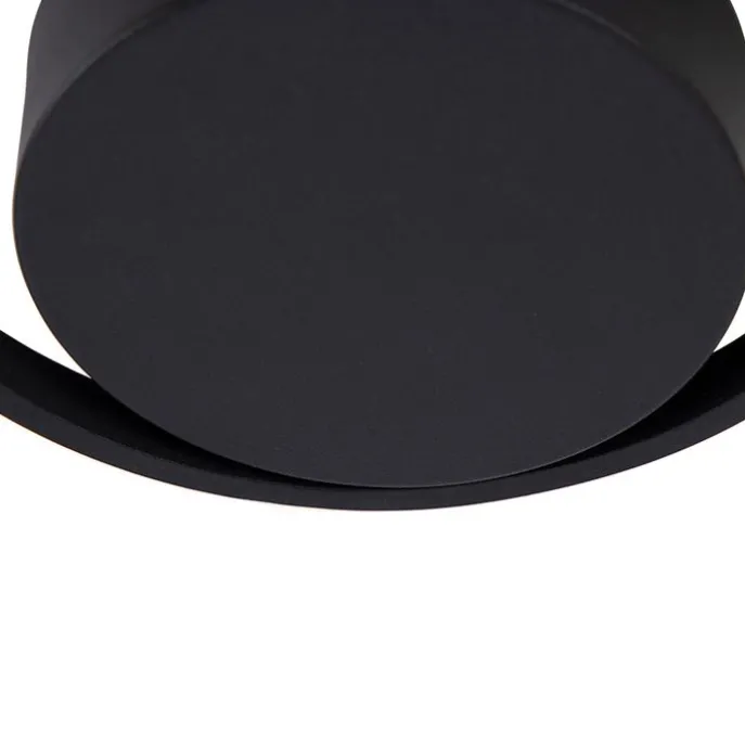 Design plafonnière zwart incl. LED 3-staps dimbaar - Krula