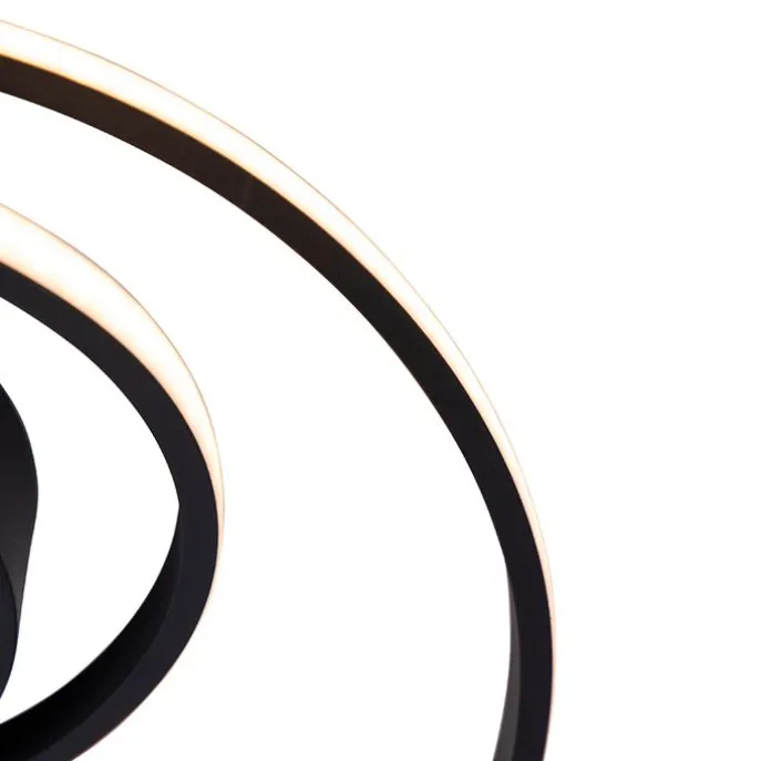 Design plafonnière zwart incl. LED 3-staps dimbaar - Krula