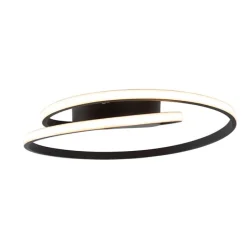 Design plafonnière zwart incl. LED 3-staps dimbaar - Krula