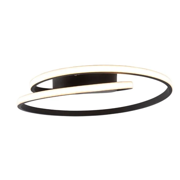 Design plafonnière zwart incl. LED 3-staps dimbaar - Krula