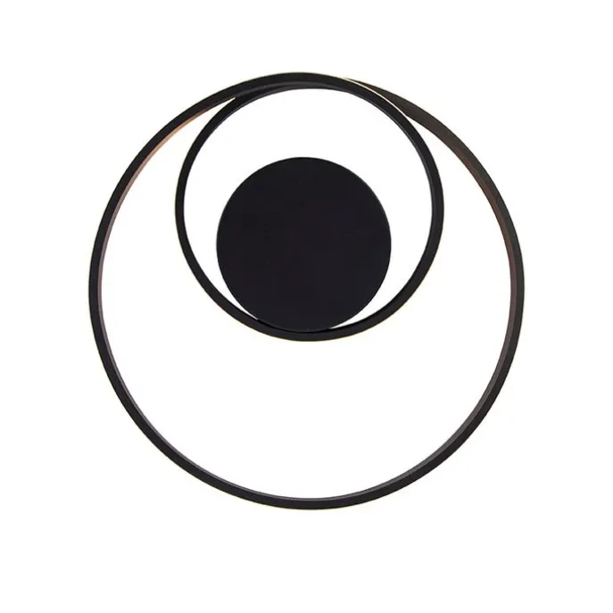 Design plafonnière zwart incl. LED 3-staps dimbaar - Krula