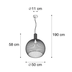 Design ronde hanglamp zwart 50 cm - Dos