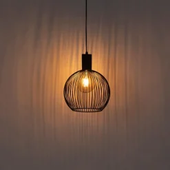 Design ronde hanglamp zwart 30 cm - Dos