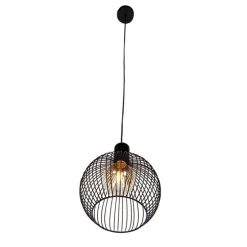 Design ronde hanglamp zwart 30 cm - Dos