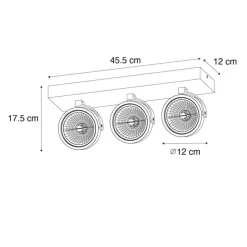 Design spot donkerbrons 3-lichts draai- en kantelbaar - Go