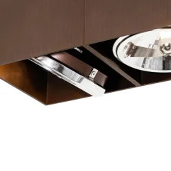 Design spot donkerbrons rechthoekig 2-lichts draai en kantelbaar - Box