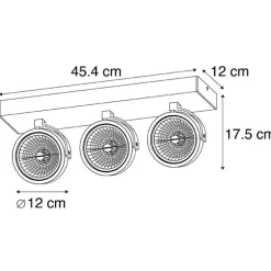 Design spot grijs verstelbaar 3-lichts - Go