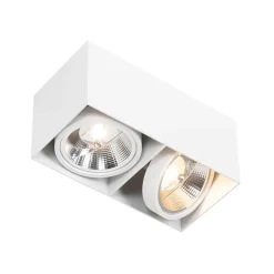 Design spot wit rechthoekig AR111 2-lichts - Box