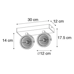 Design spot wit verstelbaar 2-lichts - Go