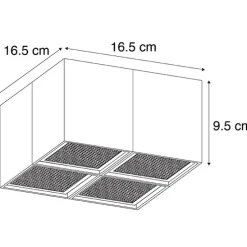 Design spot zwart 4-lichts - Qubo Honey