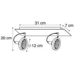 Design spot zwart 2-lichts verstelbaar - Nox