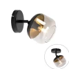 Design spot zwart met goud en smoke glas - Kyan