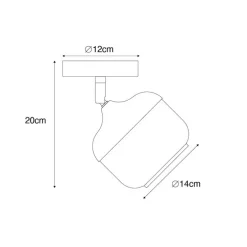 Design spot zwart met goud en smoke glas - Kyan