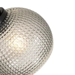 Design spot zwart met smoke glas - Chico