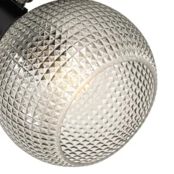 Design spot zwart met smoke glas - Chico