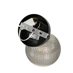 Design spot zwart met smoke glas - Chico