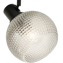 Design spot zwart met smoke glas 3-lichts - Chico