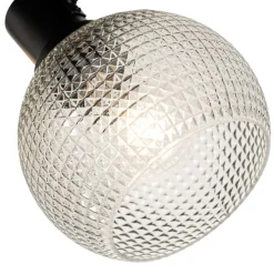 Design spot zwart met smoke glas 3-lichts rond - Chico