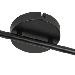 Design spot zwart met smoke glas 2-lichts - Chico