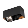 Design spot zwart rechthoekig AR111 2-lichts - Box