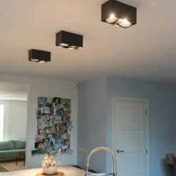 Design spot zwart rechthoekig 2-lichts - Box
