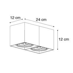 Design spot zwart rechthoekig 2-lichts - Box
