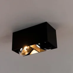 Design spot zwart rechthoekig 2-lichts - Box
