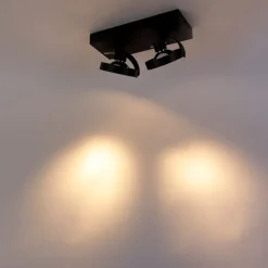 Design spot zwart verstelbaar 2-lichts - Go