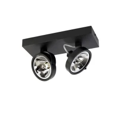 Design spot zwart verstelbaar 2-lichts - Go