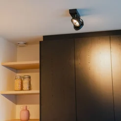 Design spot zwart verstelbaar 2-lichts - Go