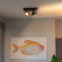 Design spot zwart verstelbaar 2-lichts - Go