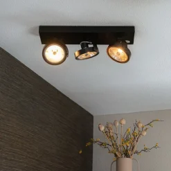 Design spot zwart verstelbaar 3-lichts - Go