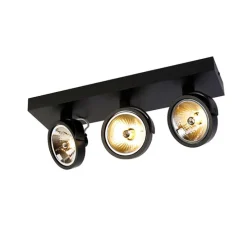 Design spot zwart verstelbaar 3-lichts - Go
