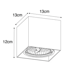 Design spot zwart vierkant AR111 - Box