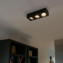 Design spot zwart vierkant 3-lichts - Kaya