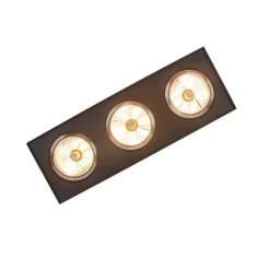 Design spot zwart vierkant 3-lichts - Kaya