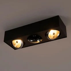 Design spot zwart vierkant 3-lichts - Kaya