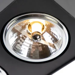 Design spot zwart vierkant 3-lichts - Kaya