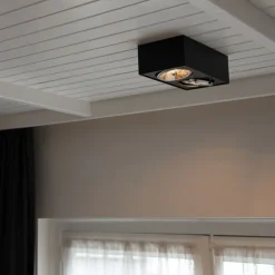 Design spot zwart vierkant 2-lichts - Kaya