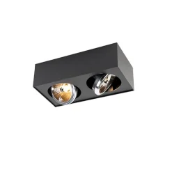 Design spot zwart vierkant 2-lichts - Kaya