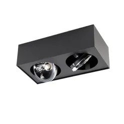 Design spot zwart vierkant 2-lichts - Kaya